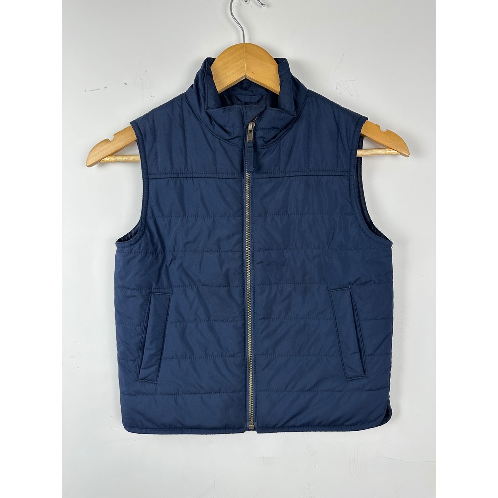 Crewcuts J.Crew Boys Navy Blue Quilted Puffer Vest Size S 6-7 Re-Imagined Zip Up